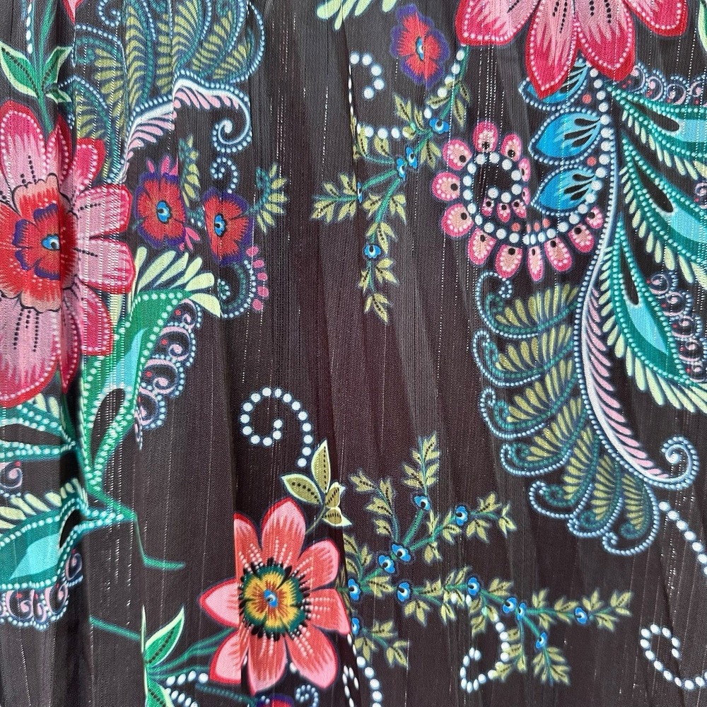 Molly Bracken Maxi Skirt Floral Pleated Bobo Chic Elastic Waist Womens Size M - Picture 5 of 8